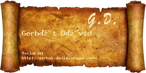 Gerhát Dávid névjegykártya
